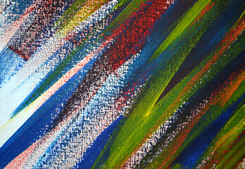 Background from different strokes of red, yellow, green and blue paint