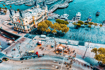 BARCELONA, SPAIN - SEPTEMBER 03: View of the embankment of Barcelona   in September 03, 2014 in...