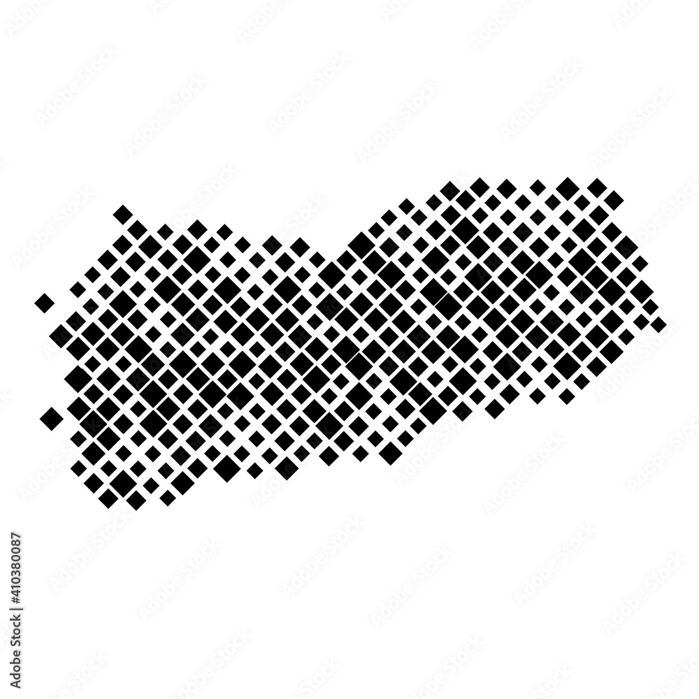 Poster yemen map from pattern of black rhombuses of different sizes. vector illustration.