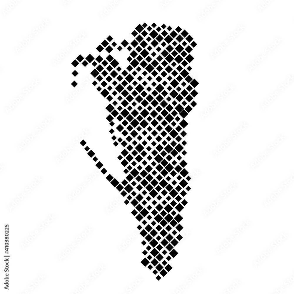 Poster gibraltar map from pattern of black rhombuses of different sizes. vector illustration.