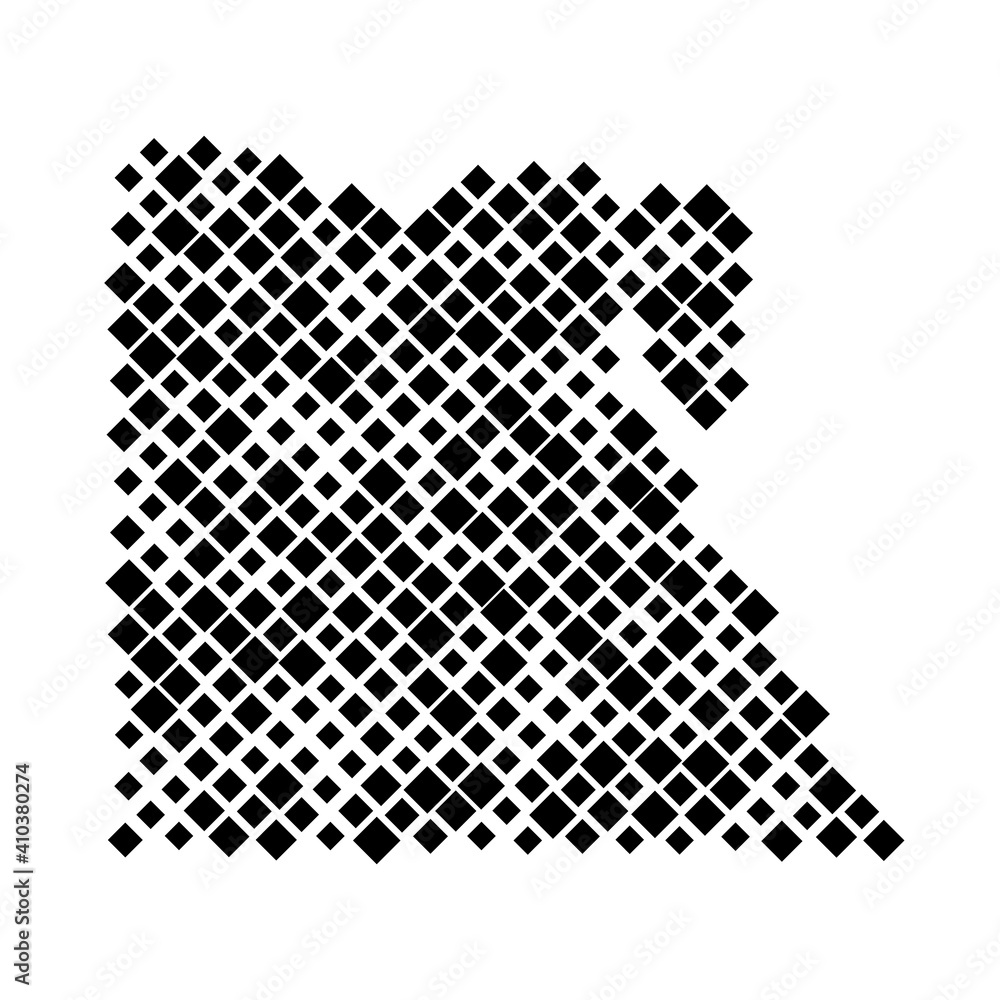 Poster egypt map from pattern of black rhombuses of different sizes. vector illustration.