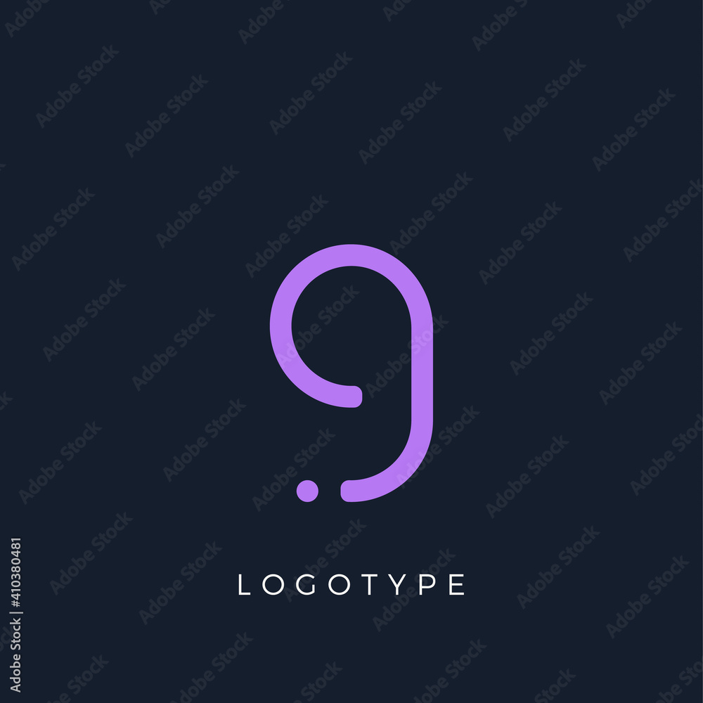 Poster minimalist letter g with dots, awesome monogram. lowercase letter for modern and creative logo conce