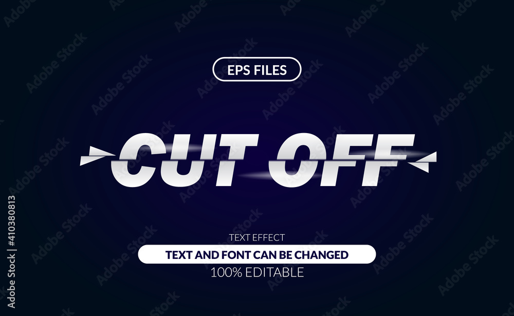 Poster slice slashes cut off editable text effect. modern trim divided. eps file
