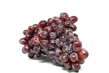 red grapes isolated on white