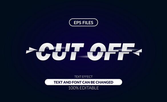 Slice Slashes Cut Off Editable Text Effect. Modern Trim Divided. Eps File