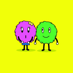 cartoon characters in flat style,
Cartoon character background for your website design logo, application, UI. Vector icon illustration, EPS10.