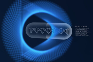 3d render of dna structure, abstract background