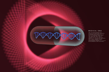 3d render of dna structure, abstract background