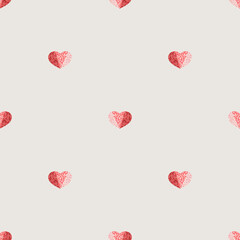 seamless valentine day pattern background with tricolour glitter heart stamp