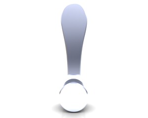 Exclamation mark silver exclamation point ! sign symbol 3d icon