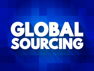 Global Sourcing text quote, concept background