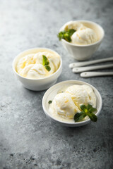 Traditional homemade vanilla ice cream