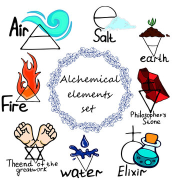 Alchemy vector icons. Eight elements.