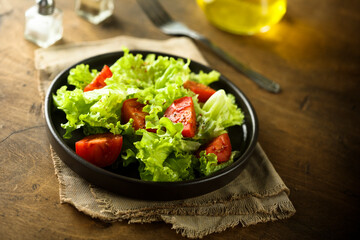 Healthy homemade salad with tomatoes