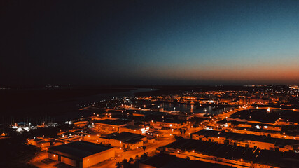 night city view in Olhao