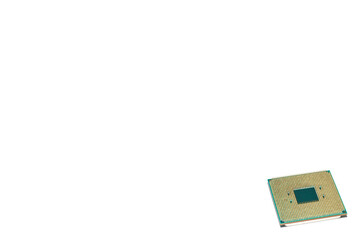 Background with microprocessor on white background with empty place for text