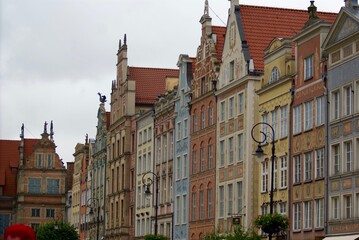 Fototapeta na wymiar facades of historic town square