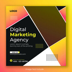 Digital business marketing banner for social media post template