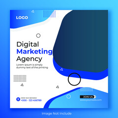 Digital business marketing banner for social media post template