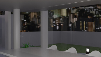 テレビ会議 背景用 夕方 夕景 ロビー CG video conferencing background