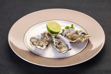 Oysters with lime and parsley