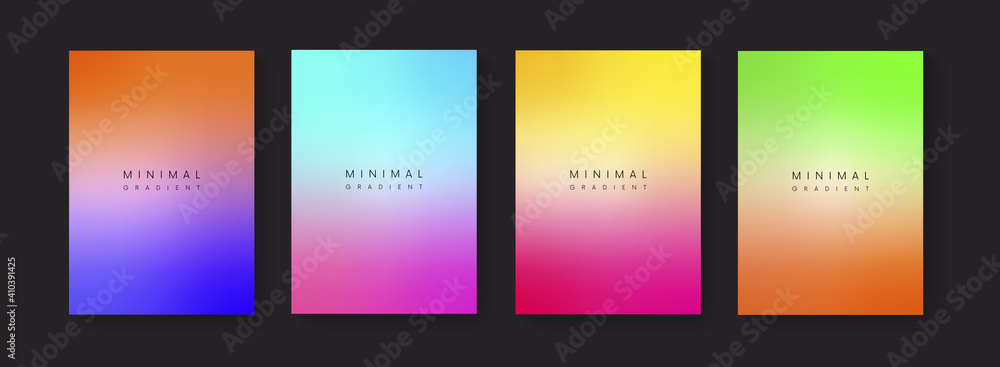 Poster Set of soft color background vector design. Abstract colorful gradient backdrops collection. Modern pattern.