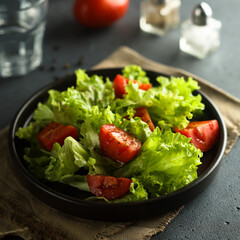 Healthy homemade salad with tomatoes