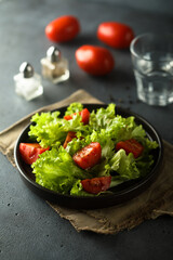 Healthy homemade salad with tomatoes