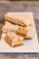 chocolate dipped ice cream bar filled