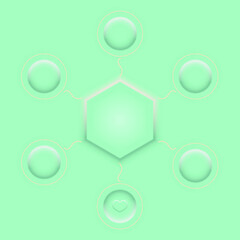 Infographic elements in neomorphism style