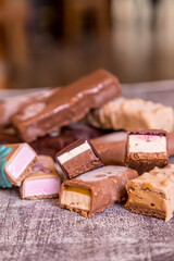 chocolate dipped ice cream bar filled