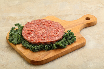 Raw beef burger cutlet for burger