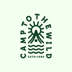 Camping Logo Vector Illustration Design. Outdoor Camp or Summer Camp Illustration Logo Design. Simple Modern Creative Camp Logo Design. Camp to the Wild Logo Inspiration