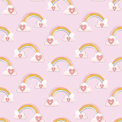 Cute Valentine`s day gnome seamless pattern, perfect to use on the web or in print