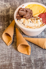 ice cream delivery cones ready to eat