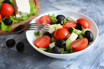 salad with feta cheese and olives