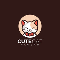 kitten cute cat logo design