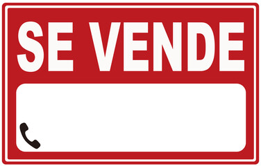 A sign that  says in Spain Language : for sale 