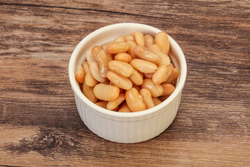 White beans kidney in the bowl