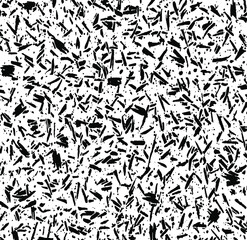 Abstract vector noise. Small particles of debris and dust. Distressed uneven background. Grunge texture overlay with rough and fine grains isolated on white background. Vector illustration. EPS10.