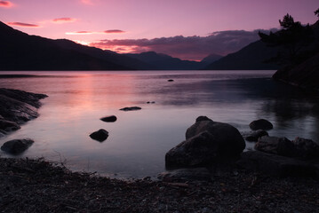 Lock Lomond, Schottland, Sonnenuntergang
