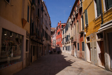 Fototapeta na wymiar Venice, Italy, September 2020: Streets of Venice