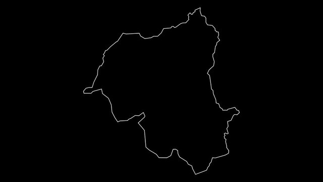Ouham-Pende prefecture map outline animation