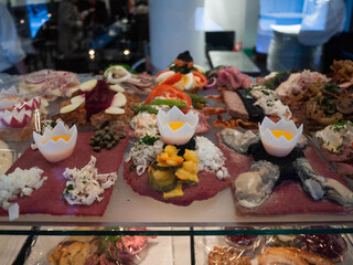 The Danish open sandwich (Smørrebrød) in Copenhagen. 