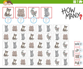 how many cartoon cats animal characters counting game