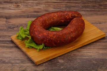 Krakowska sausage over the board