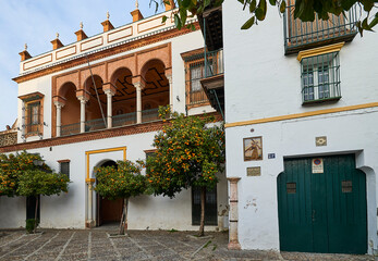 The facade and the main portal of Pilates's house
