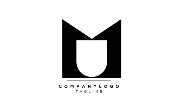 Abstract Letter Initial UM Vector Logo Design Template