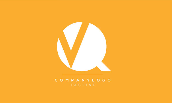 Abstract Letter Initial VQ Vector Logo Design Template