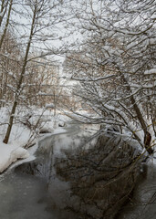 Small river in winter.
